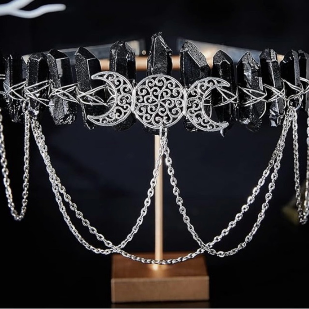 Raw Crystal Quartz headband Tiara/crown